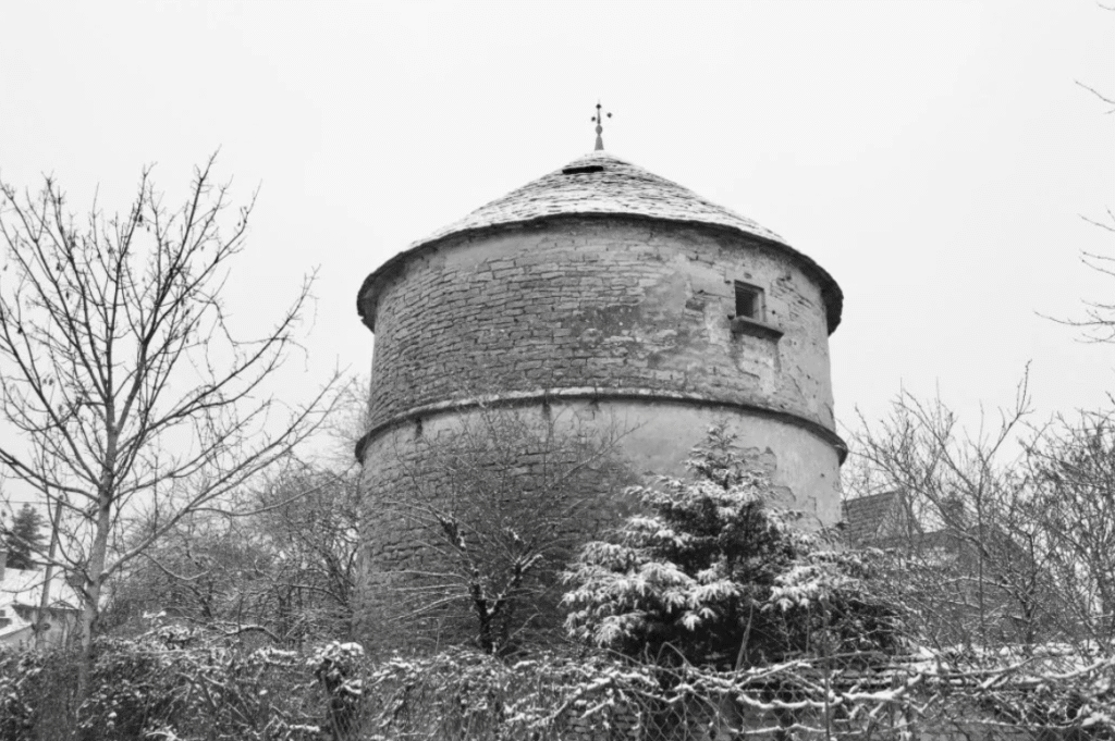 A picture of Domaine Jean Fournier's iconic building, vineyard.